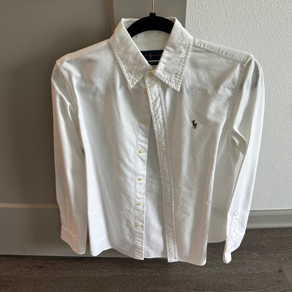 Ralph Lauren Crisp White Collared Shirt